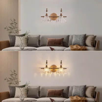 Vintage Glass Shade Vanity Light for Bathroom Image - 4