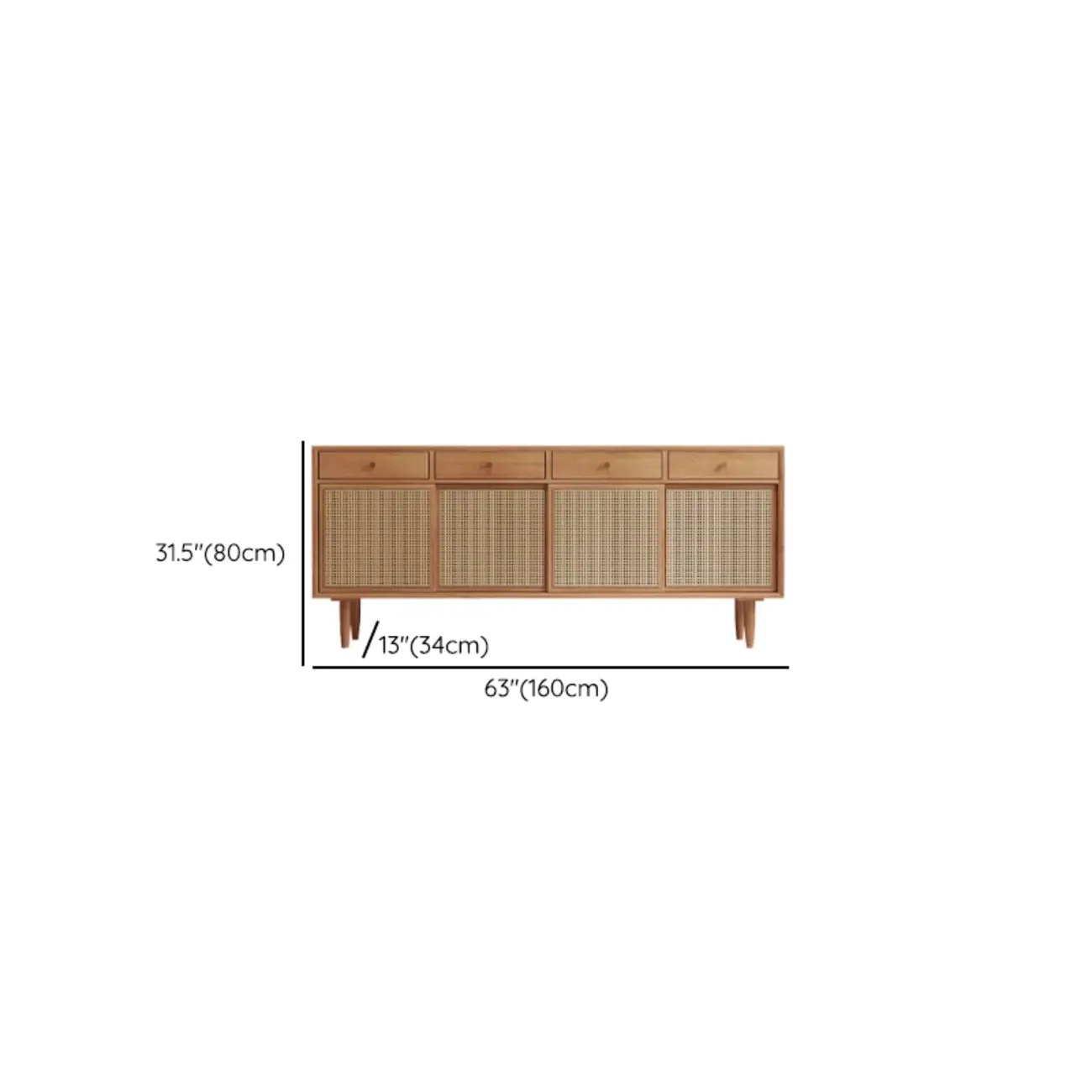 Nordic Minimalist Rattan Cabinet with Free-Standing Design  Image - 12 | homeyfad