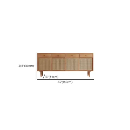 Nordic Minimalist Rattan Cabinet with Free-Standing Design  Image - 12