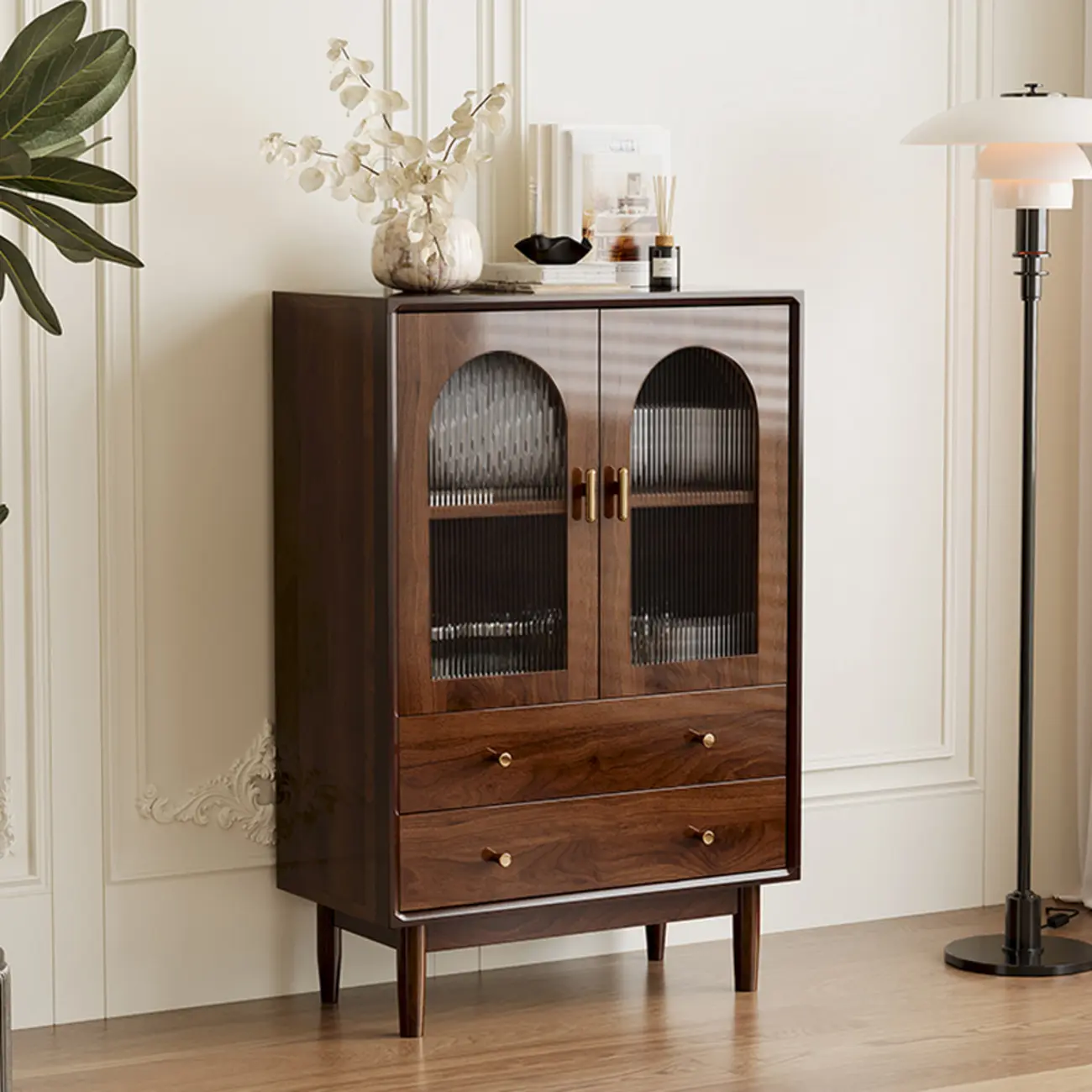 Retro Brown Accent Cabinet for Parlor with 6 Size Options Image - 4 | homeyfad