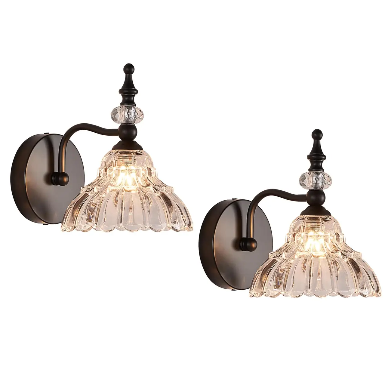 Vintage Glass Shade Vanity Light for Bathroom Image - 12 | homeyfad