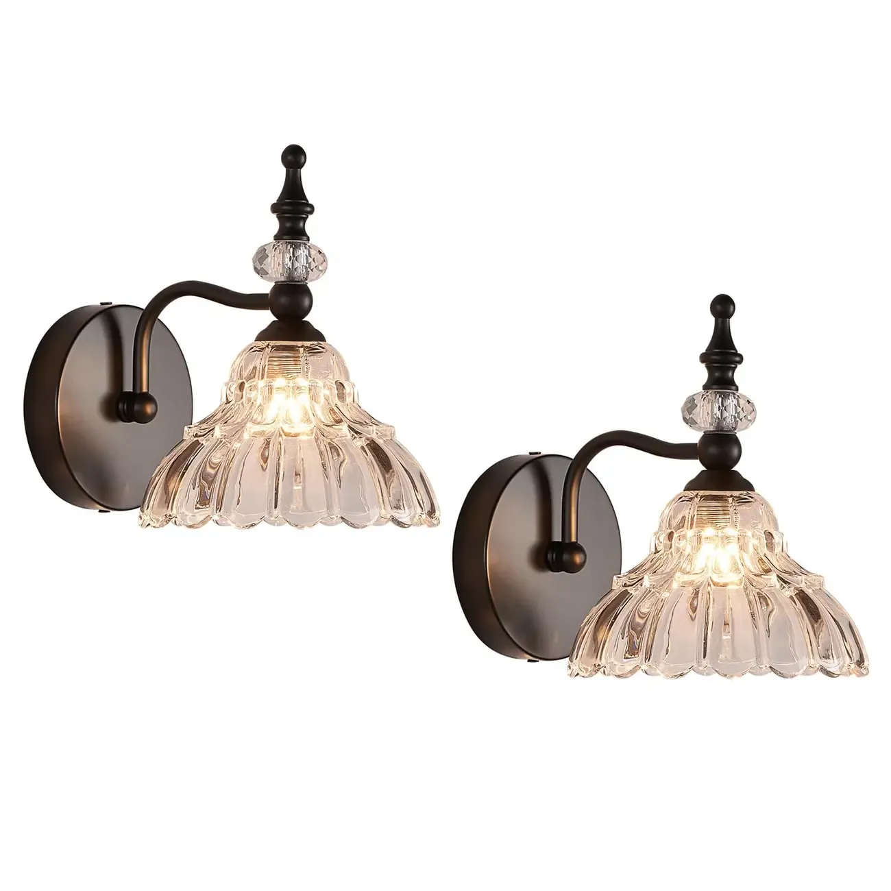 Vintage Glass Shade Vanity Light for Bathroom Image - 12