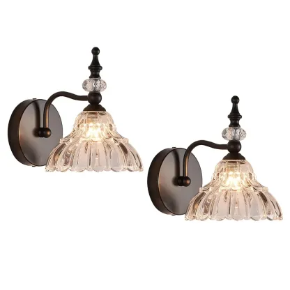 Vintage Glass Shade Vanity Light for Bathroom Image - 12