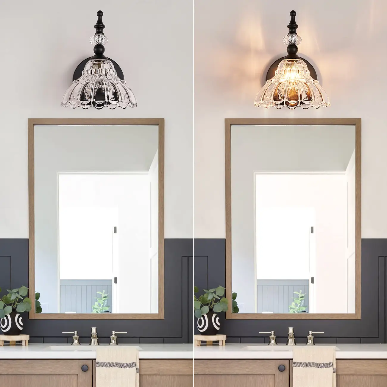 Vintage Glass Shade Vanity Light for Bathroom Image - 15 | homeyfad