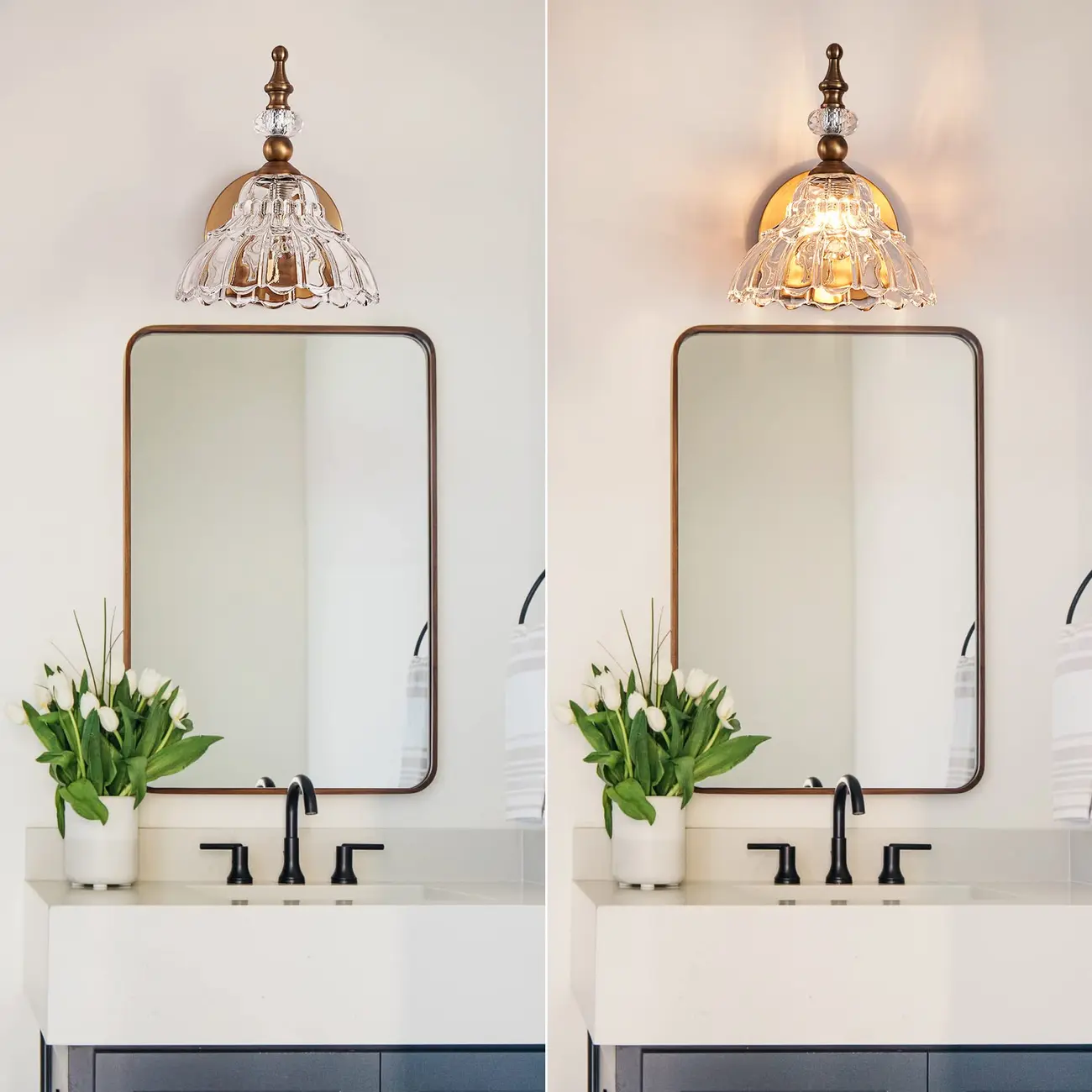 Vintage Glass Shade Vanity Light for Bathroom Image - 16 | homeyfad