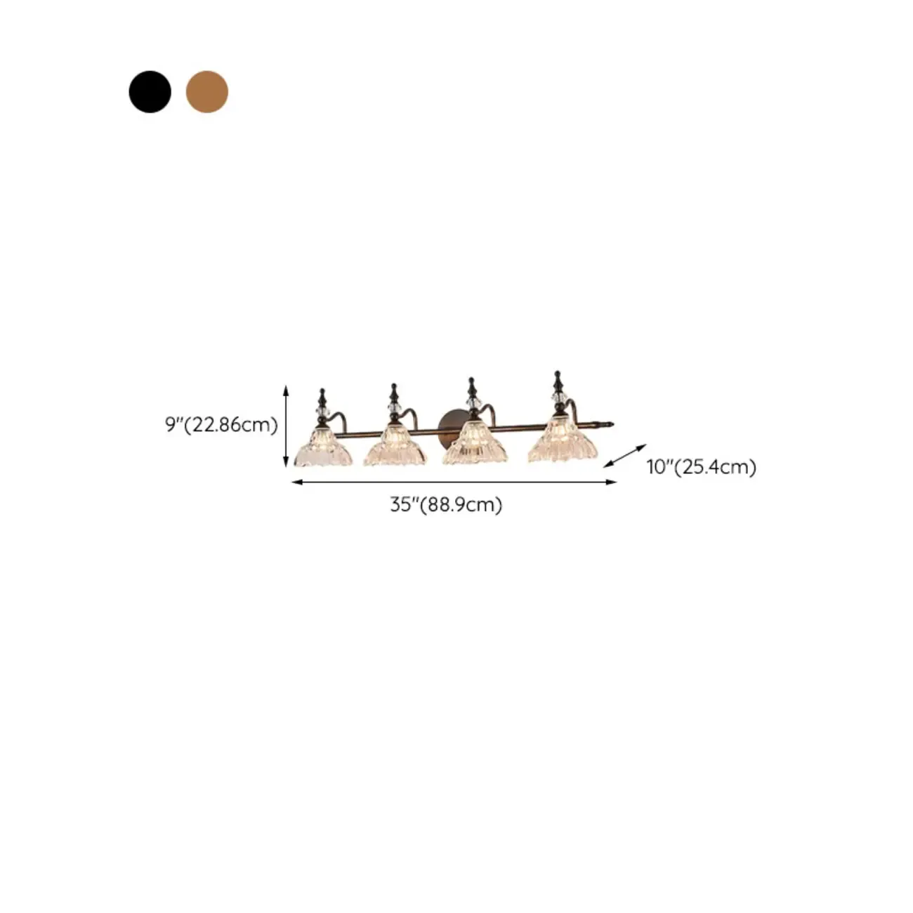 Vintage Glass Shade Vanity Light for Bathroom Image - 21