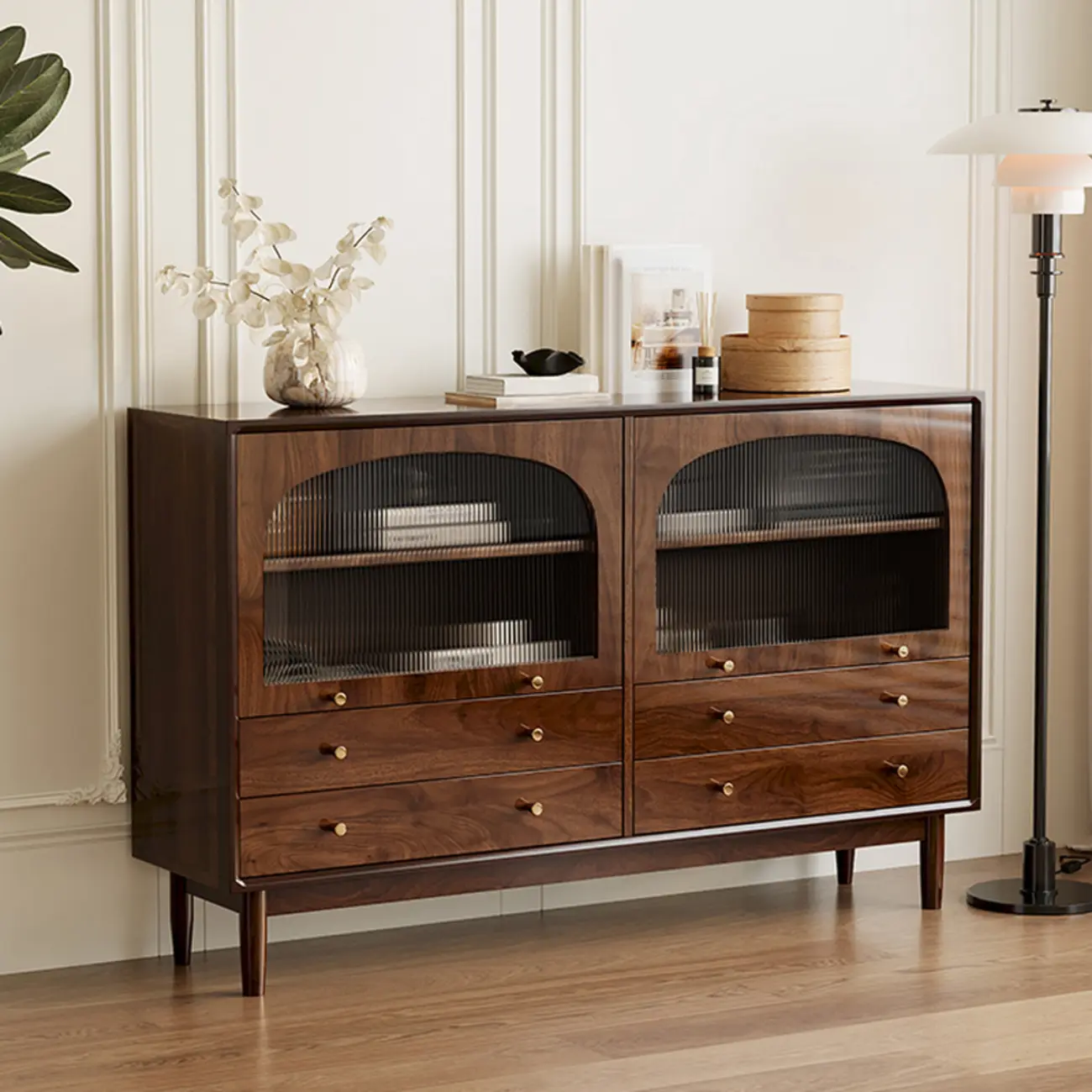 Retro Brown Accent Cabinet for Parlor with 6 Size Options Image - 16 | homeyfad