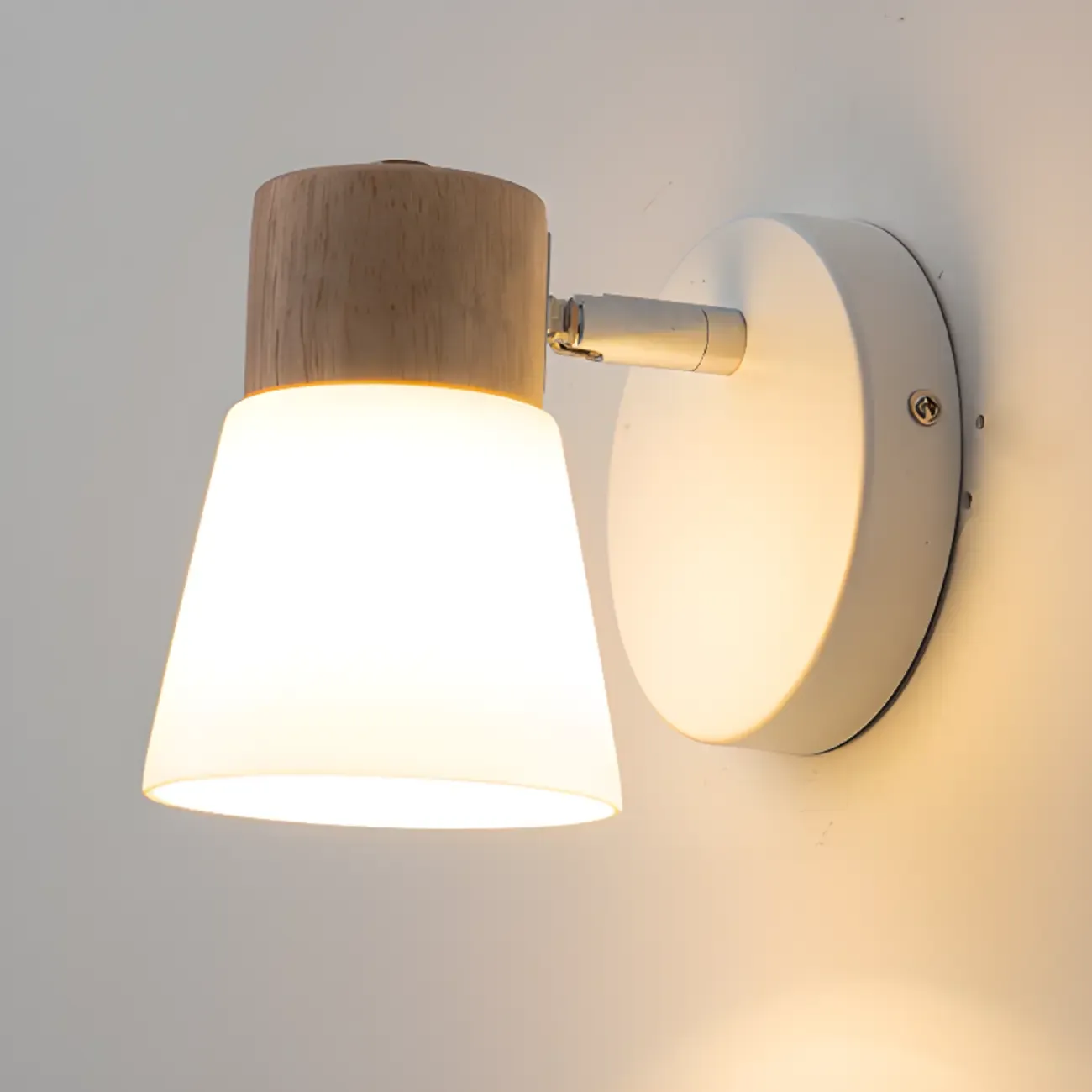 Modern LED Bathroom Vanity Light Fixture with Wood Accent Image - 2