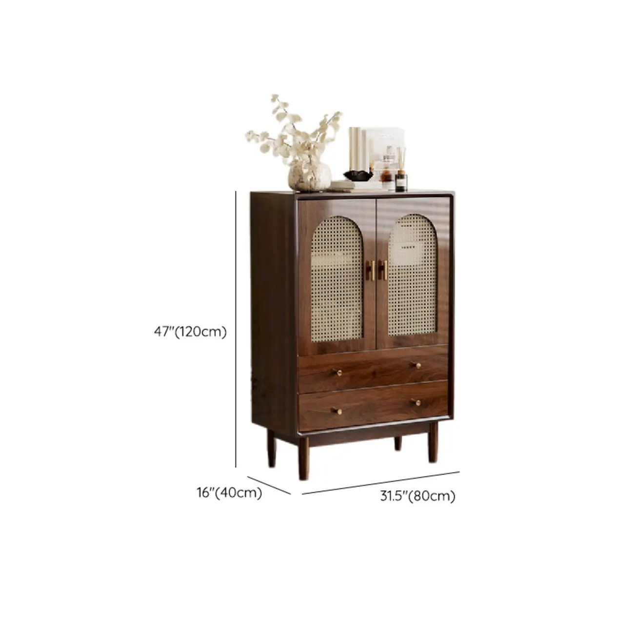 Retro Brown Accent Cabinet for Parlor with 6 Size Options Image - 18 | homeyfad