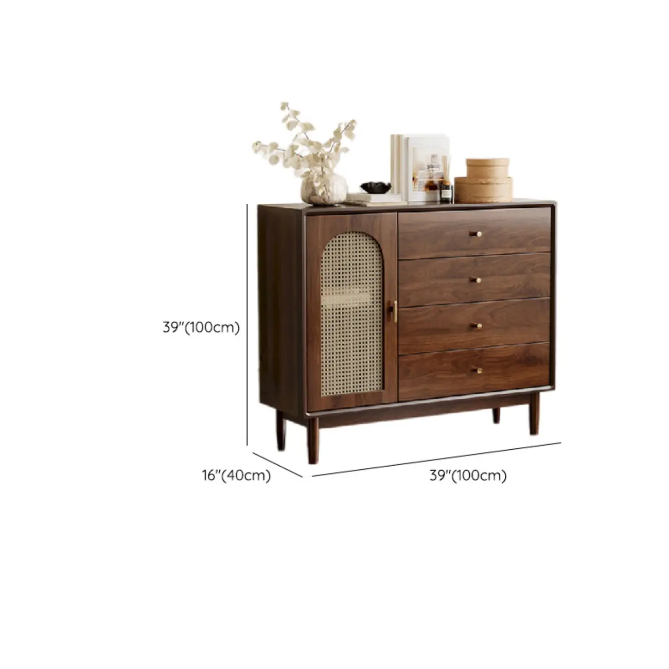 Retro Brown Accent Cabinet for Parlor with 6 Size Options Image - 19 | homeyfad
