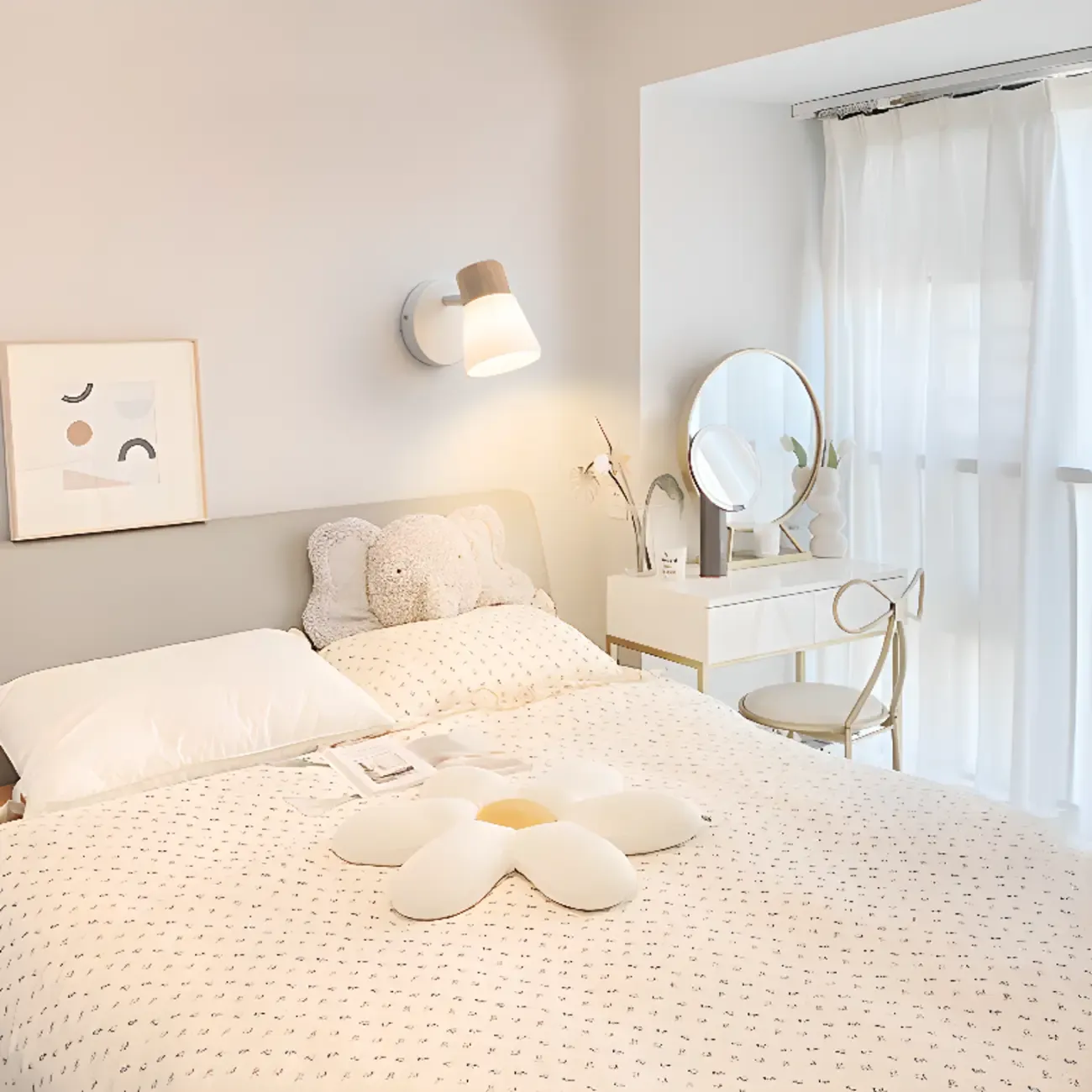 Modern LED Bathroom Vanity Light Fixture with Wood Accent Image - 4