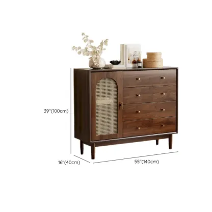 Retro Brown Accent Cabinet for Parlor with 6 Size Options Image - 21