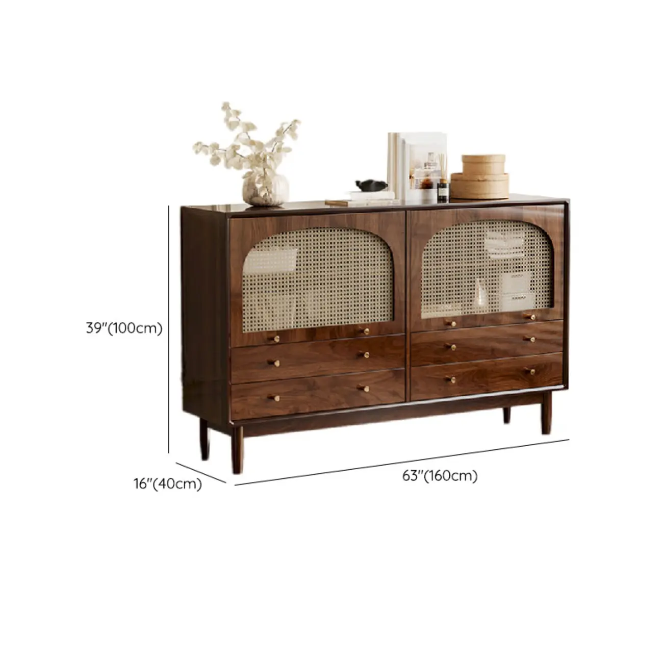 Retro Brown Accent Cabinet for Parlor with 6 Size Options Image - 22 | homeyfad