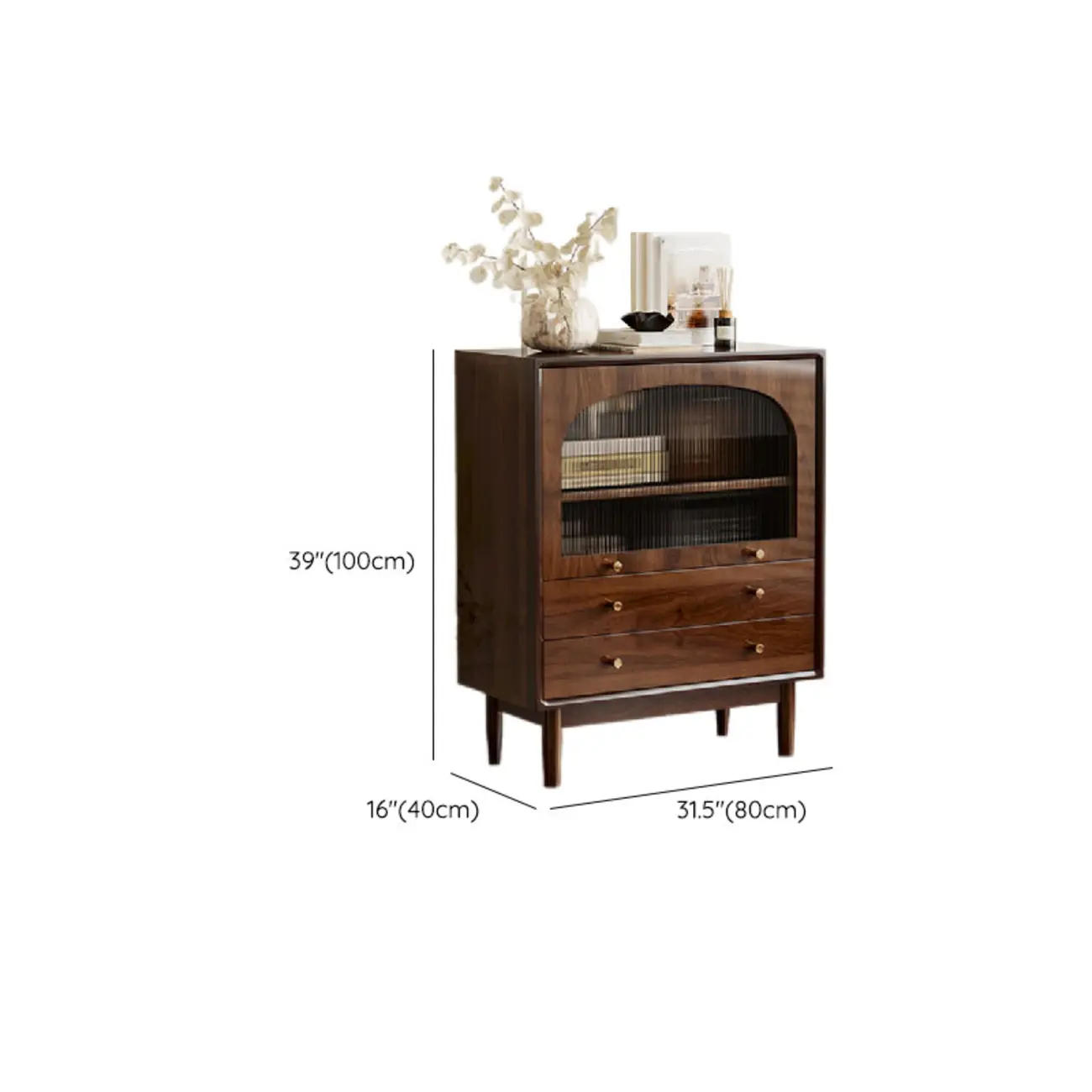Retro Brown Accent Cabinet for Parlor with 6 Size Options Image - 23 | homeyfad