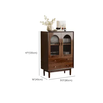 Retro Brown Accent Cabinet for Parlor with 6 Size Options Image - 24