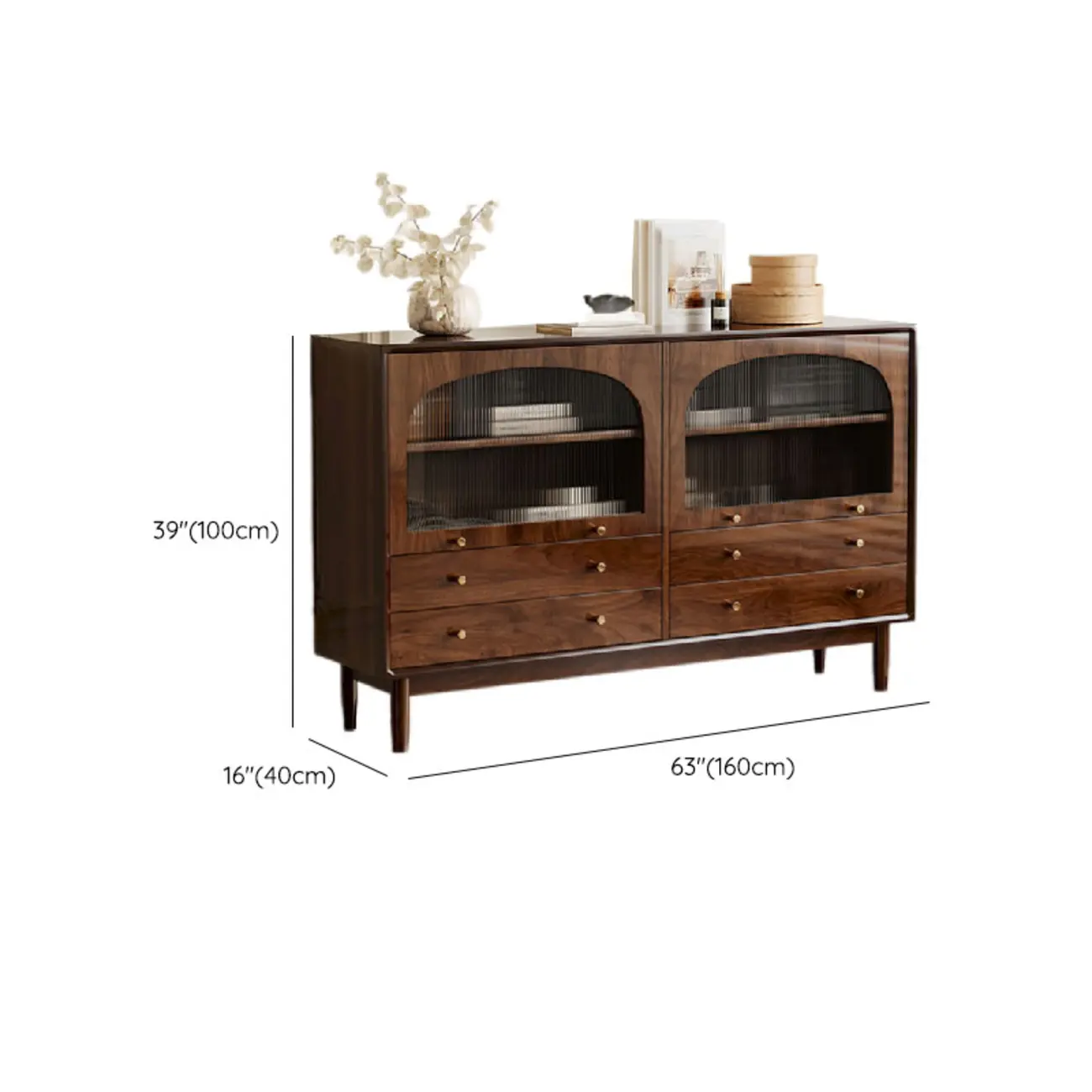 Retro Brown Accent Cabinet for Parlor with 6 Size Options Image - 28 | homeyfad