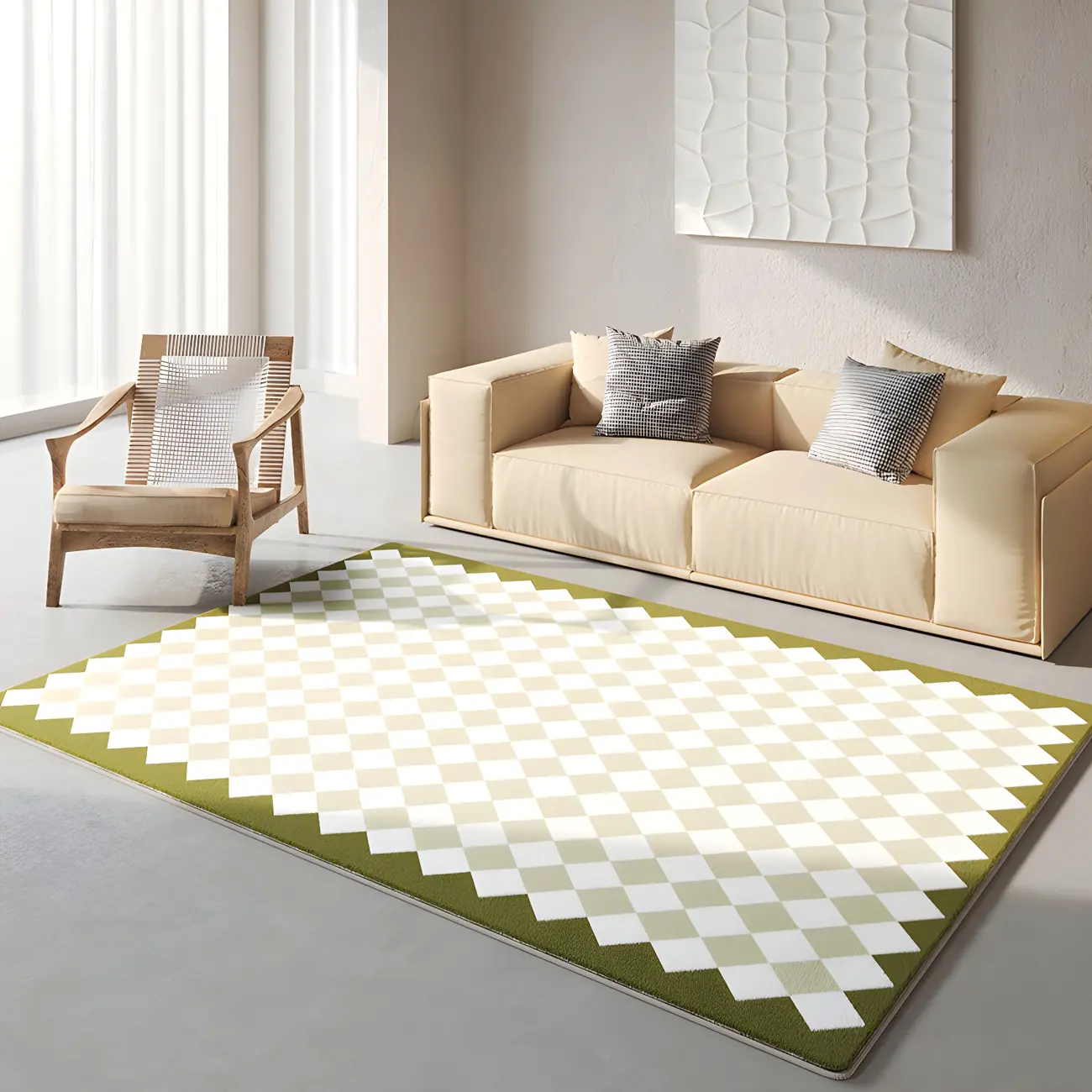 Indoor Modern Polyester Geometric Pattern Area Rug Image - 1 | homeyfad