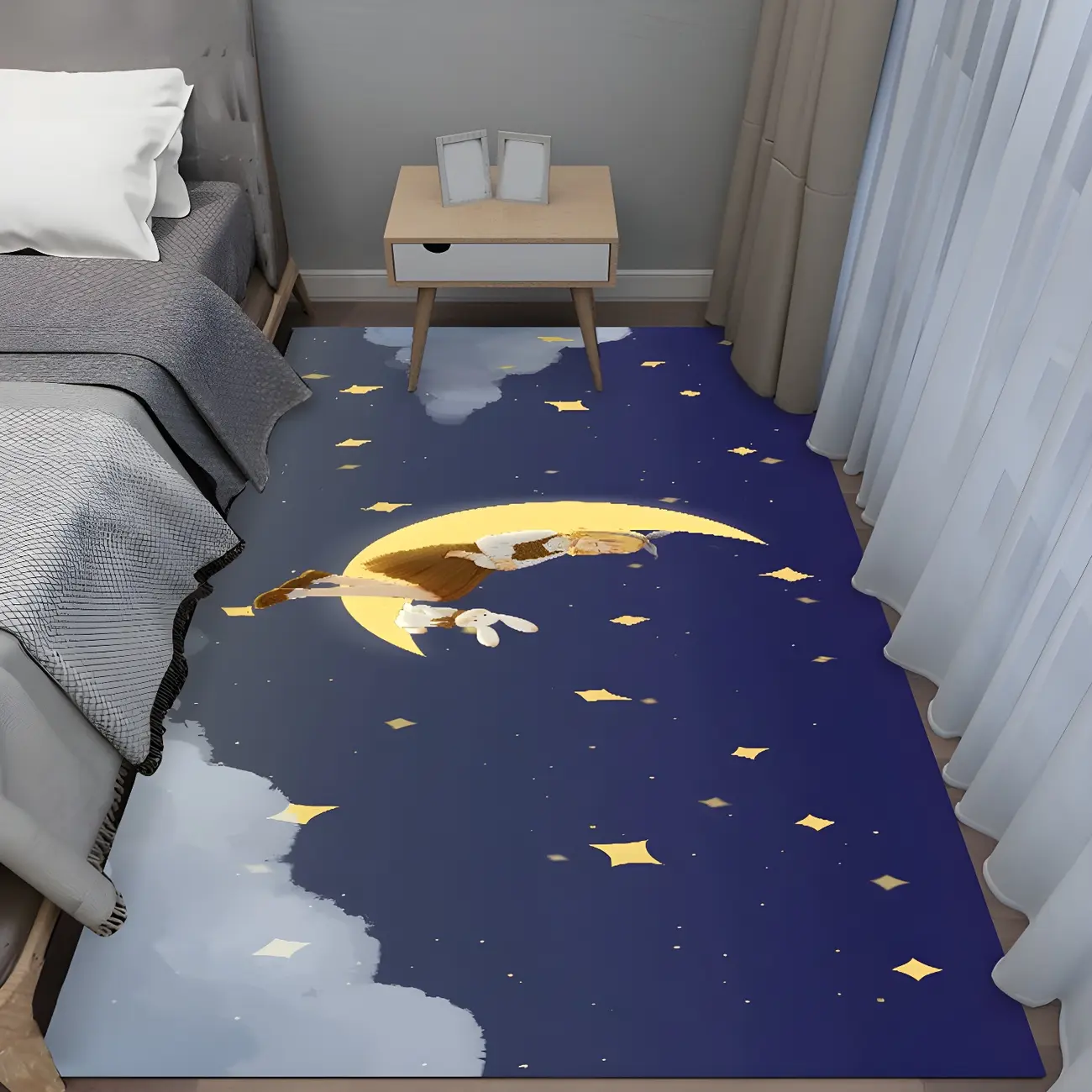 Kids Room Polyester Cartoon Pattern Runner Area Rug Image - 1 | homeyfad