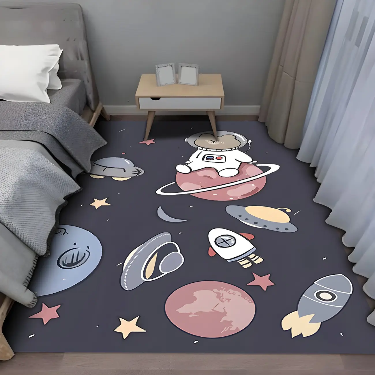 Kids Room Polyester Cartoon Pattern Runner Area Rug Image - 2 | homeyfad