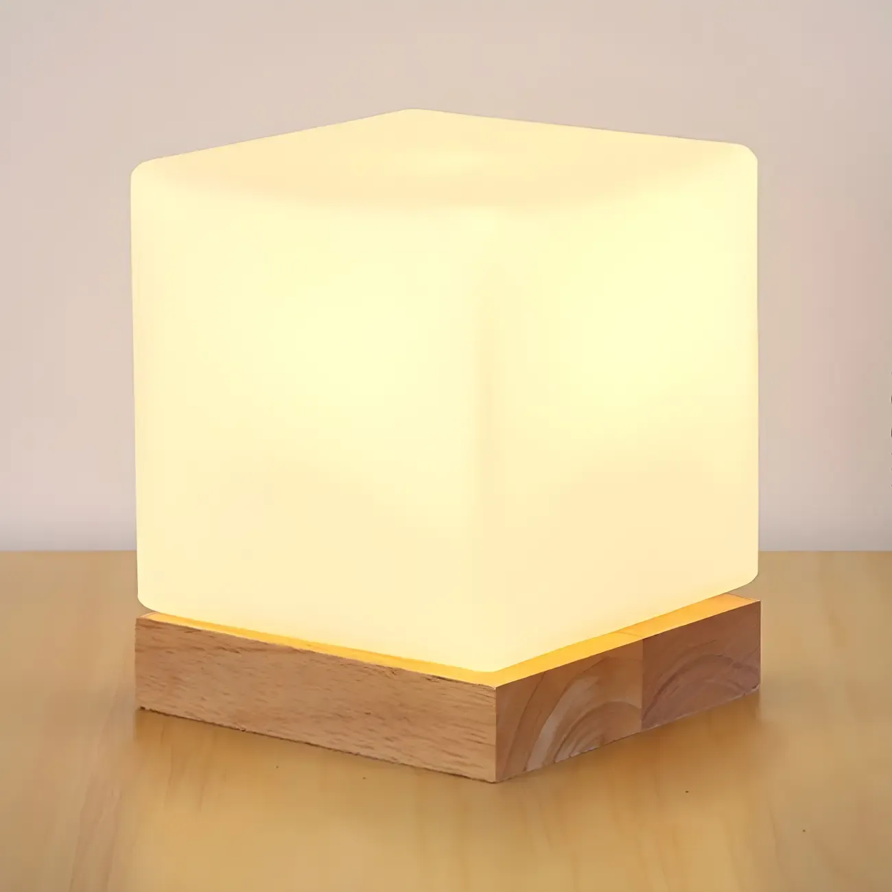 Creative House-Shaped Wooden Bedside Lamp Image - 5