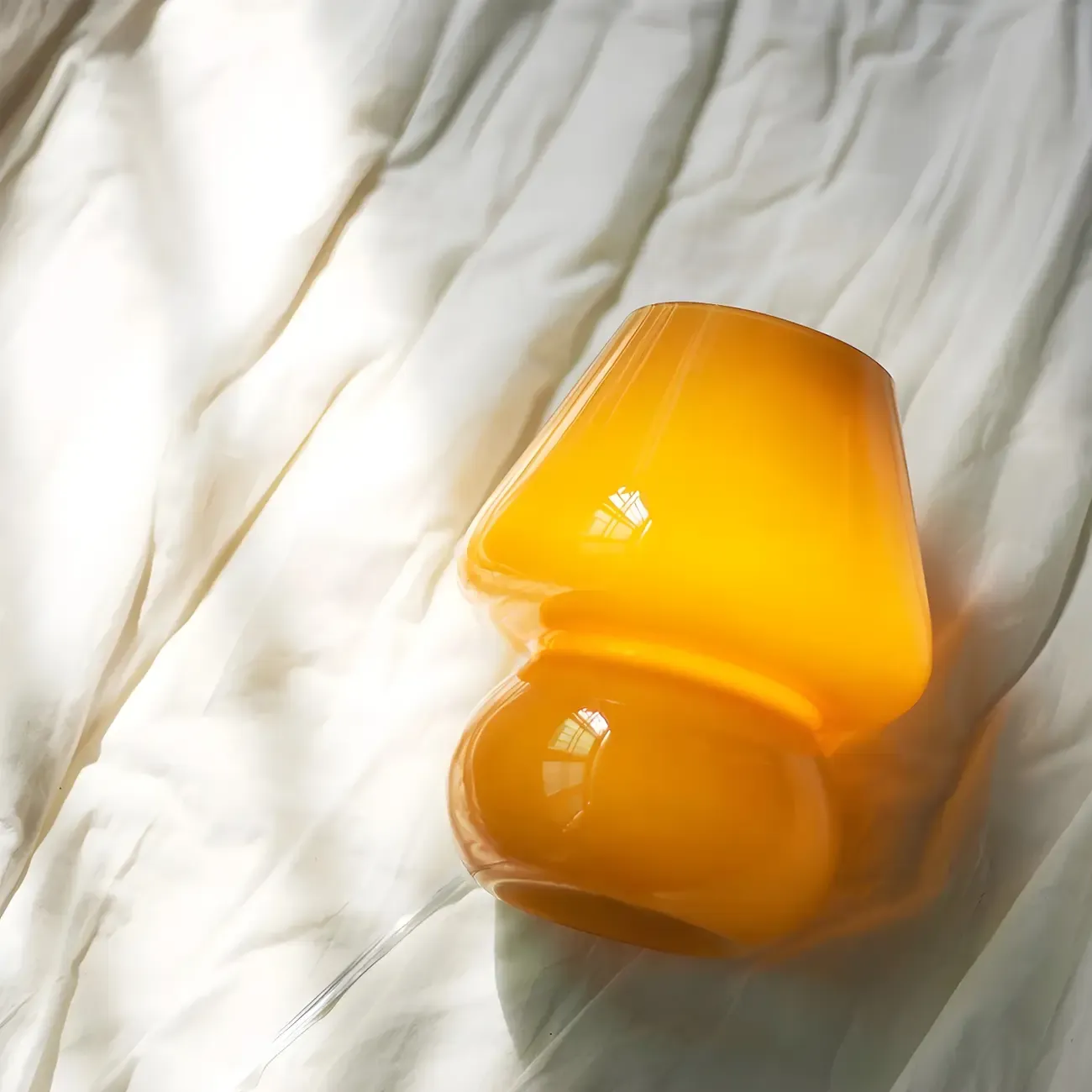 Compact Glass Table Lamp with Spiral Pattern for Residential Image - 2