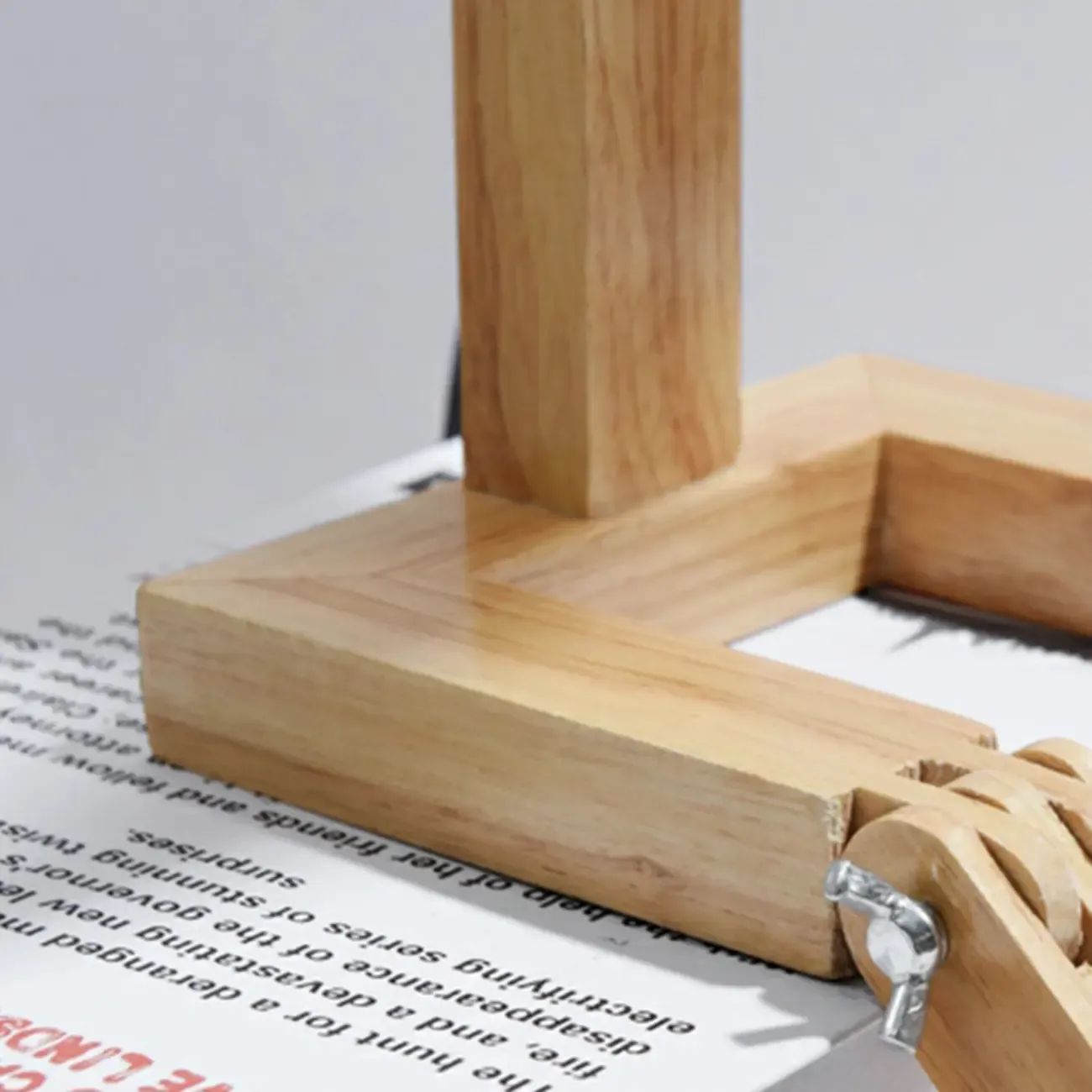 Unique Wood Table Lamp with Book Storage for Living Room Image - 9