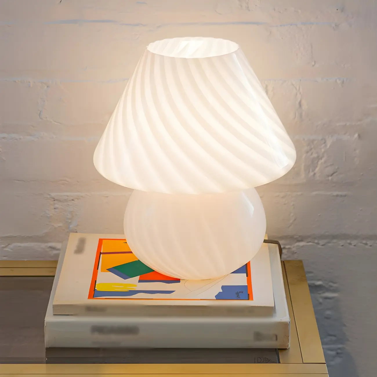 Compact Glass Table Lamp with Spiral Pattern for Residential Image - 3 | homeyfad