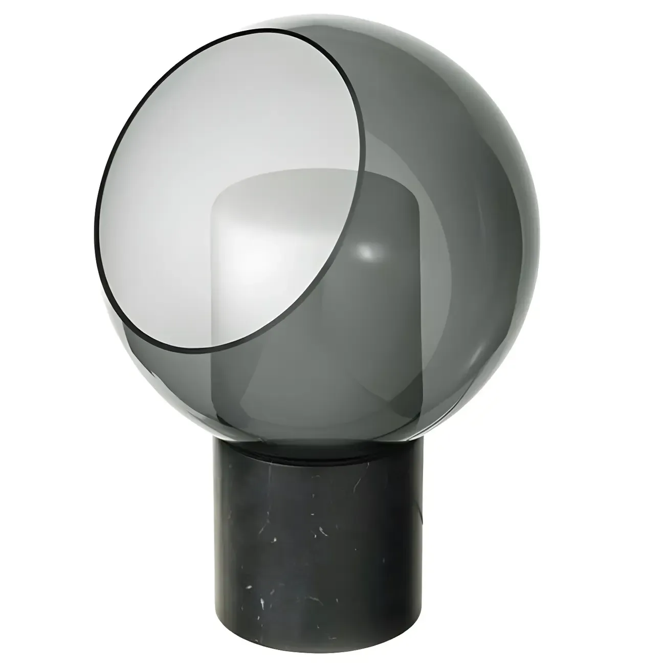 Modern Smoke Grey Glass Dome Table Lamp for Bedroom  Image - 6