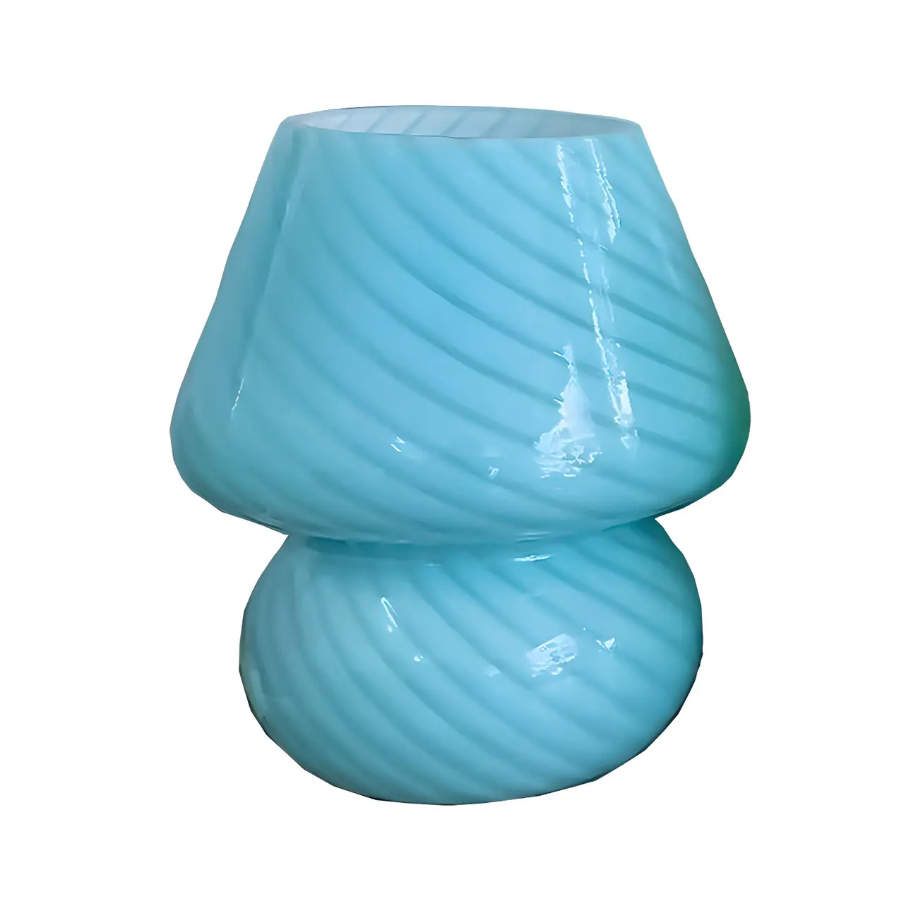 Compact Glass Table Lamp with Spiral Pattern for Residential Image - 8 | homeyfad