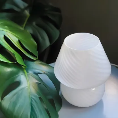 Compact Glass Table Lamp with Spiral Pattern for Residential Image - 9