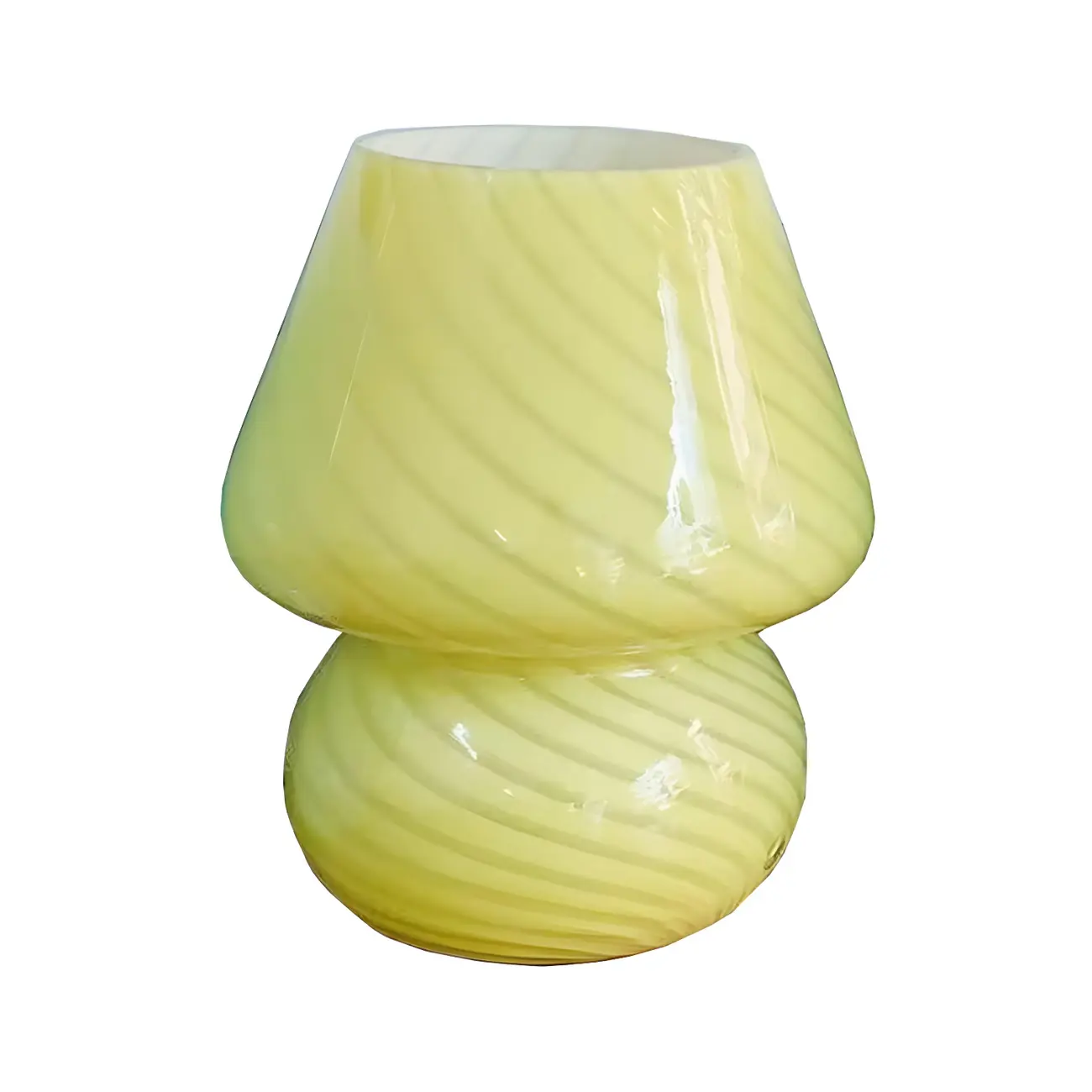 Compact Glass Table Lamp with Spiral Pattern for Residential Image - 10 | homeyfad