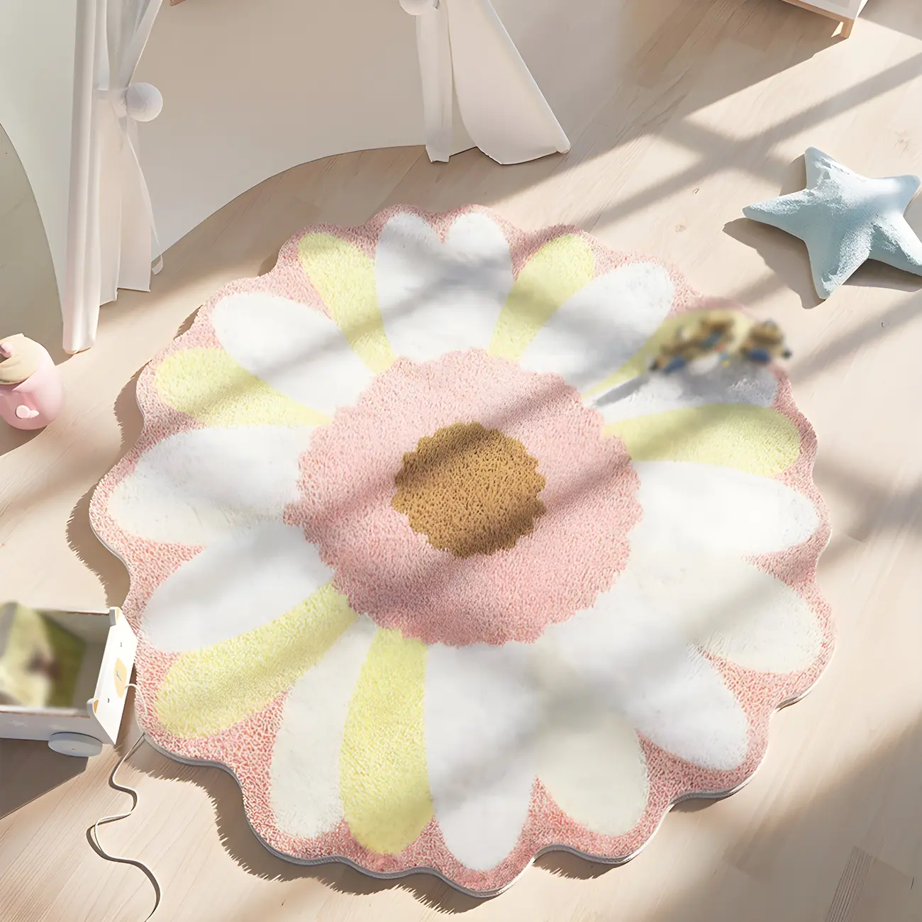 Kids Room Polyester Floral Novelty Area Rug Image - 1 | homeyfad