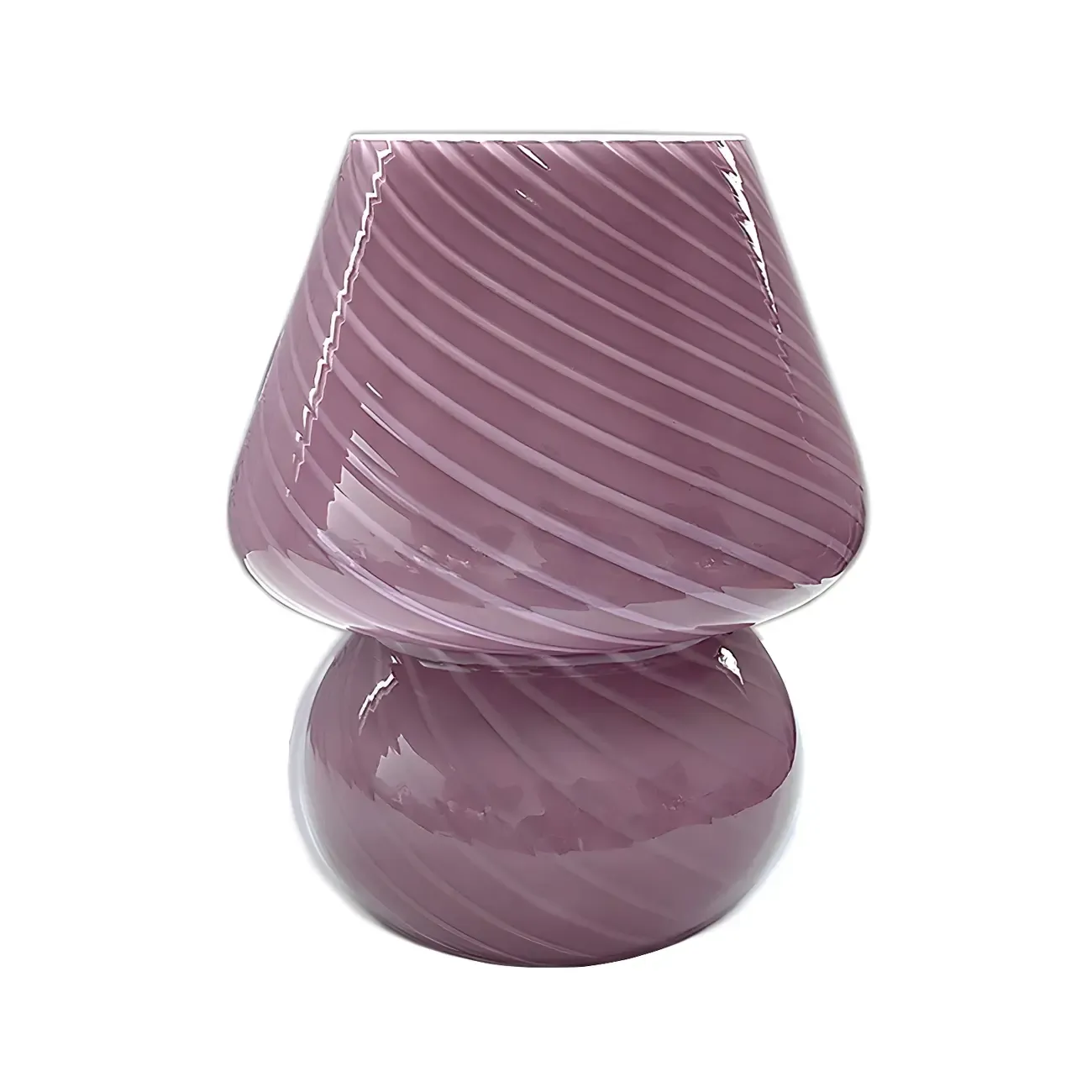 Compact Glass Table Lamp with Spiral Pattern for Residential Image - 11