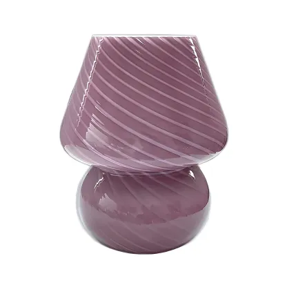 Compact Glass Table Lamp with Spiral Pattern for Residential Image - 11