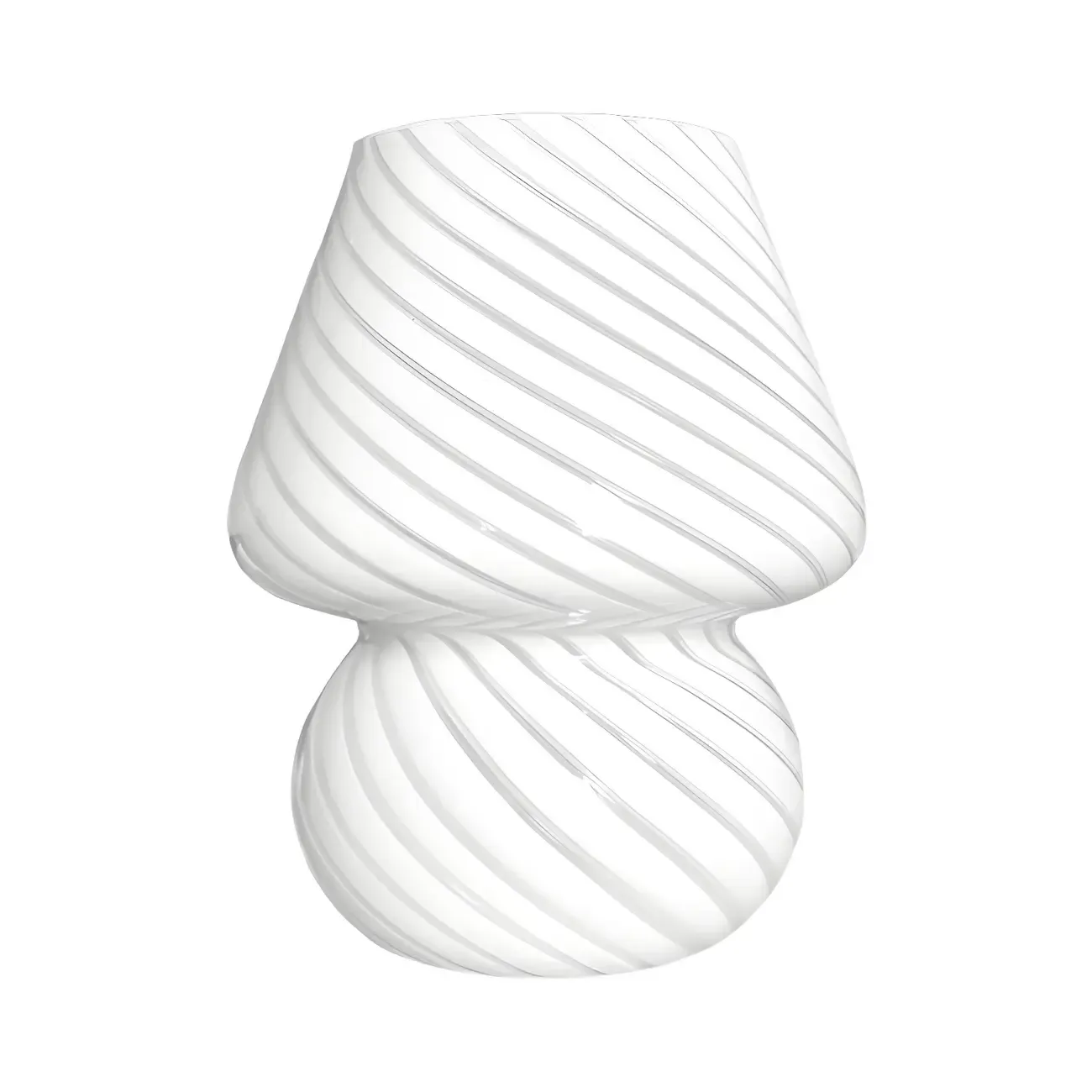 Compact Glass Table Lamp with Spiral Pattern for Residential Image - 12