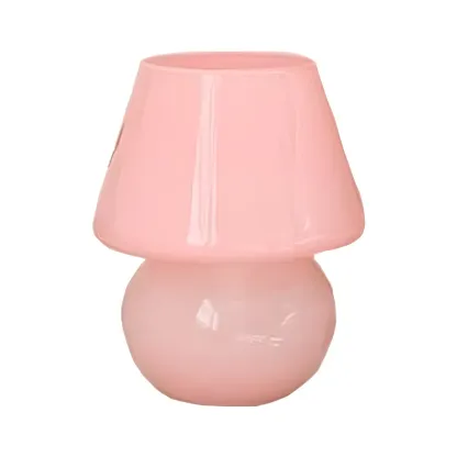 Compact Glass Table Lamp with Spiral Pattern for Residential Image - 13