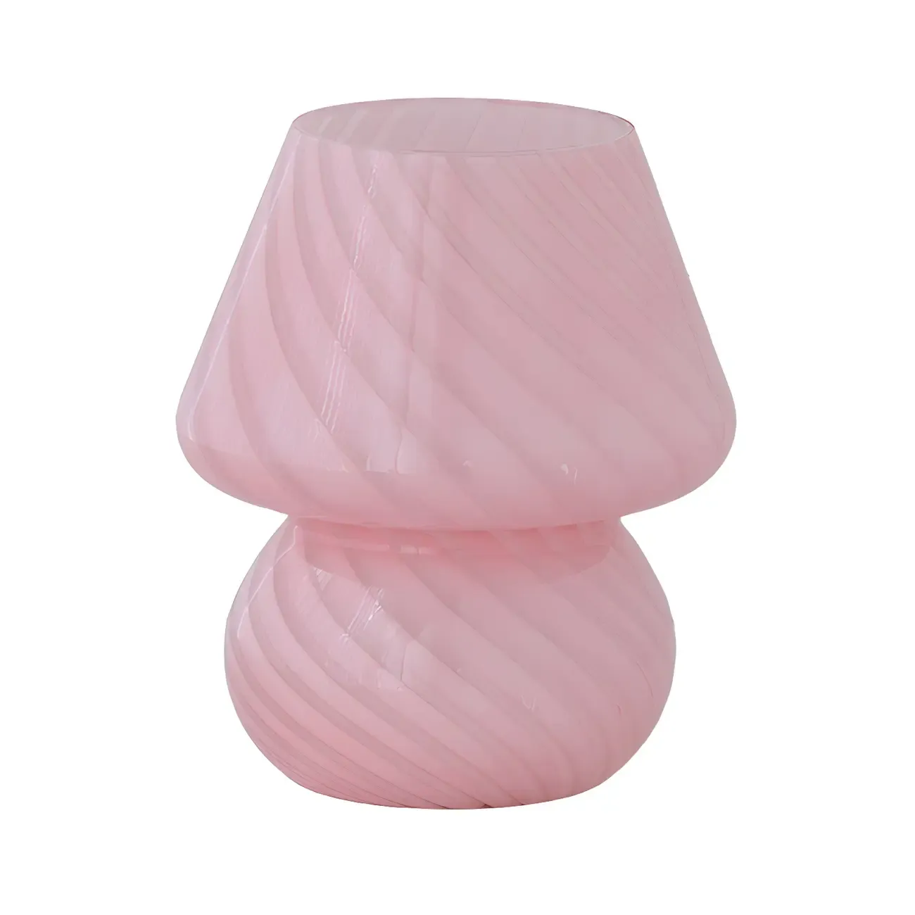 Compact Glass Table Lamp with Spiral Pattern for Residential Image - 14