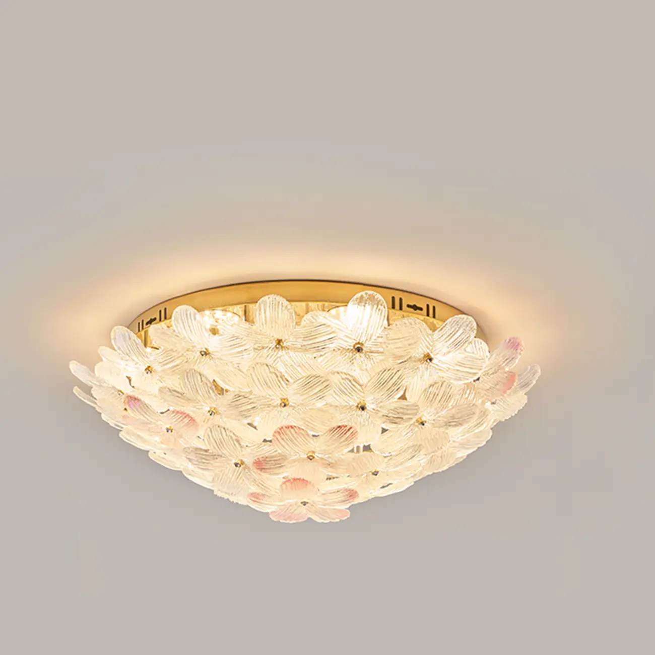  Artistic Glass Flower Flush Ceiling Light for Living Room Decor  Image - 2 | homeyfad