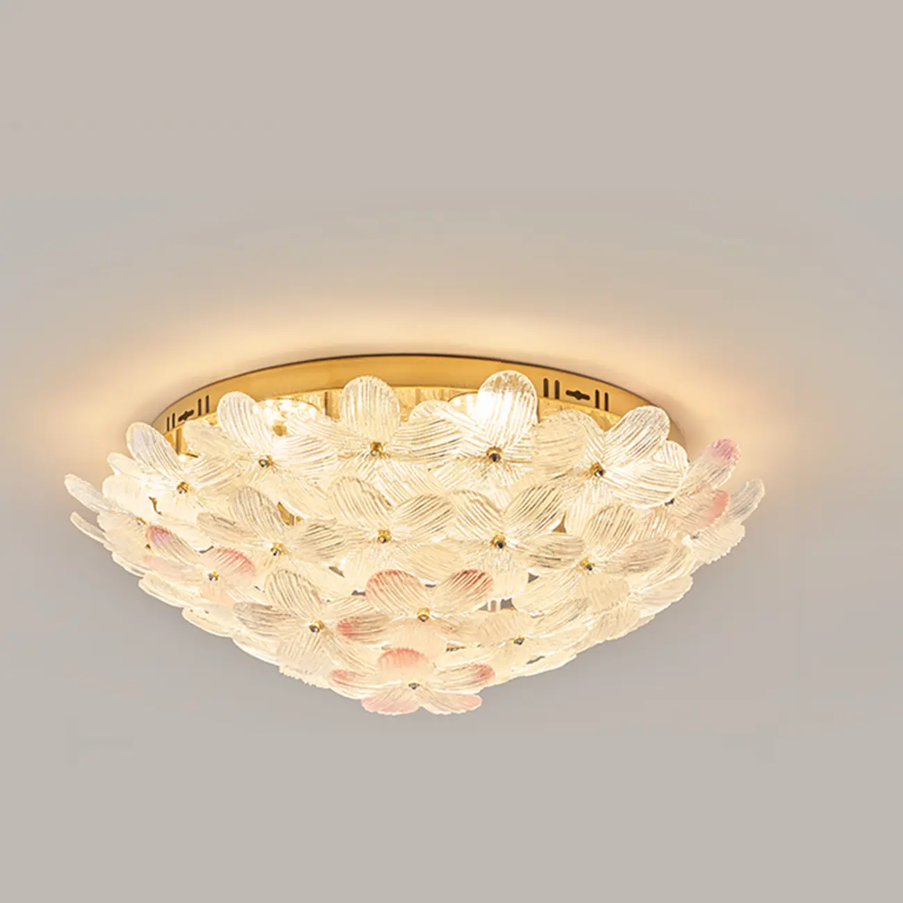  Artistic Glass Flower Flush Ceiling Light for Living Room Decor  Image - 3 | homeyfad