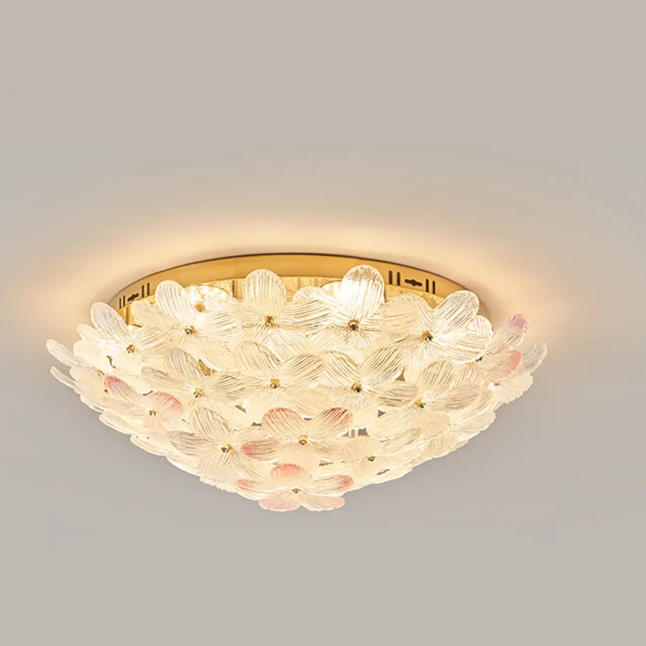 Artistic Glass Flower Flush Ceiling Light for Living Room Decor  Image - 3
