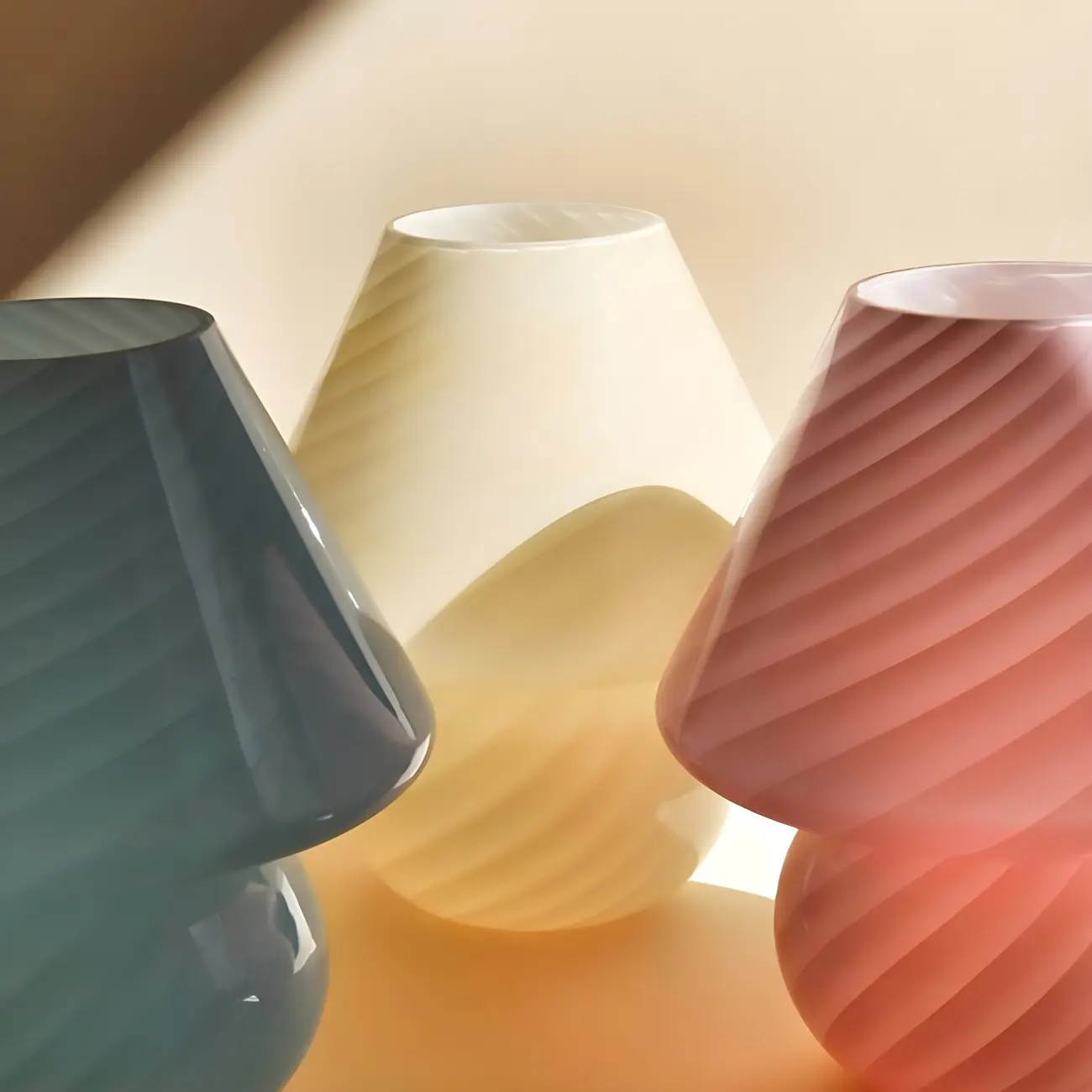 Compact Glass Table Lamp with Spiral Pattern for Residential Image - 17 | homeyfad