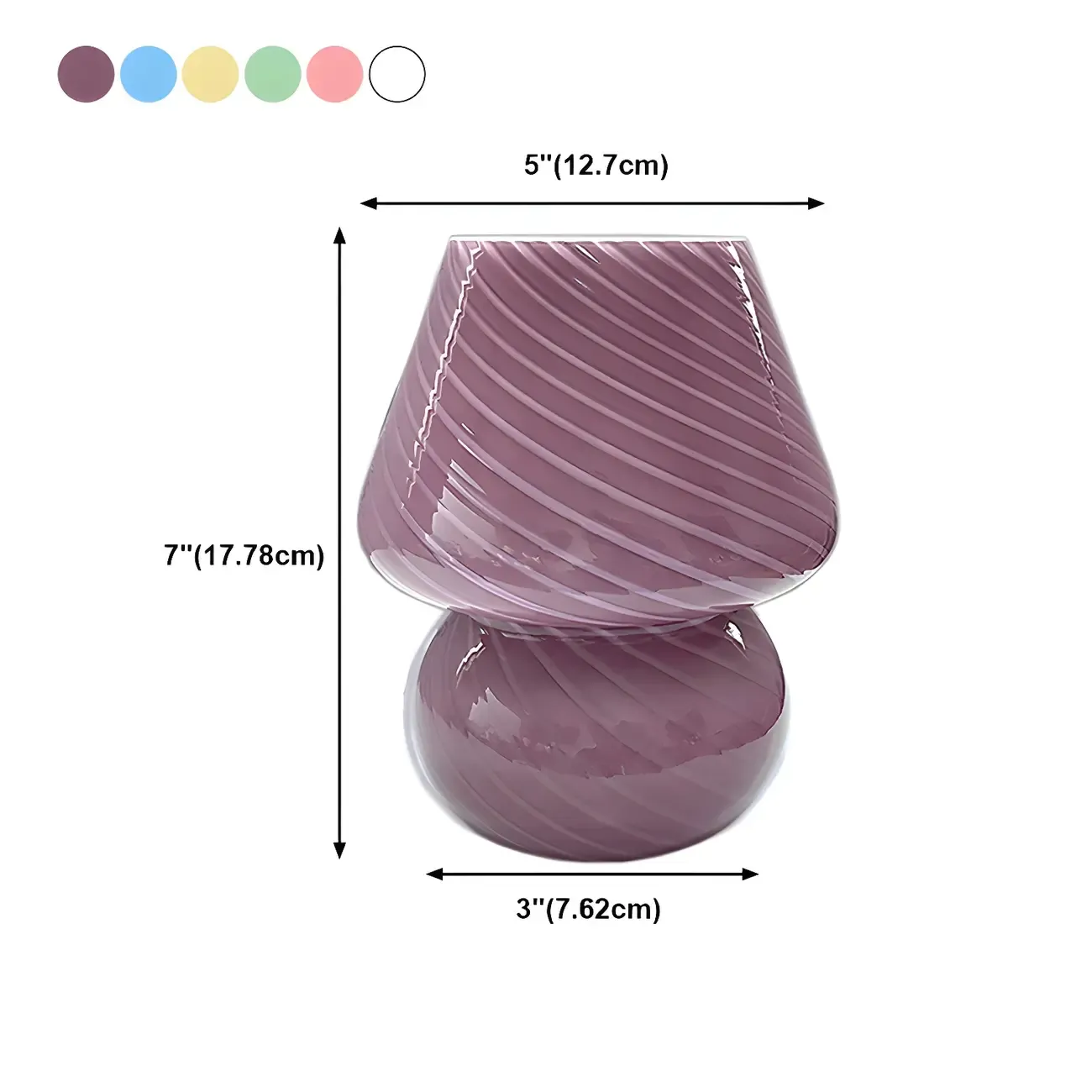 Compact Glass Table Lamp with Spiral Pattern for Residential Image - 19