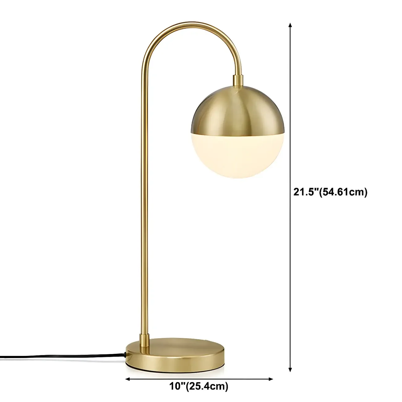 Modern Glass Globe Table Lamp Golden Base for Bedroom Image - 6