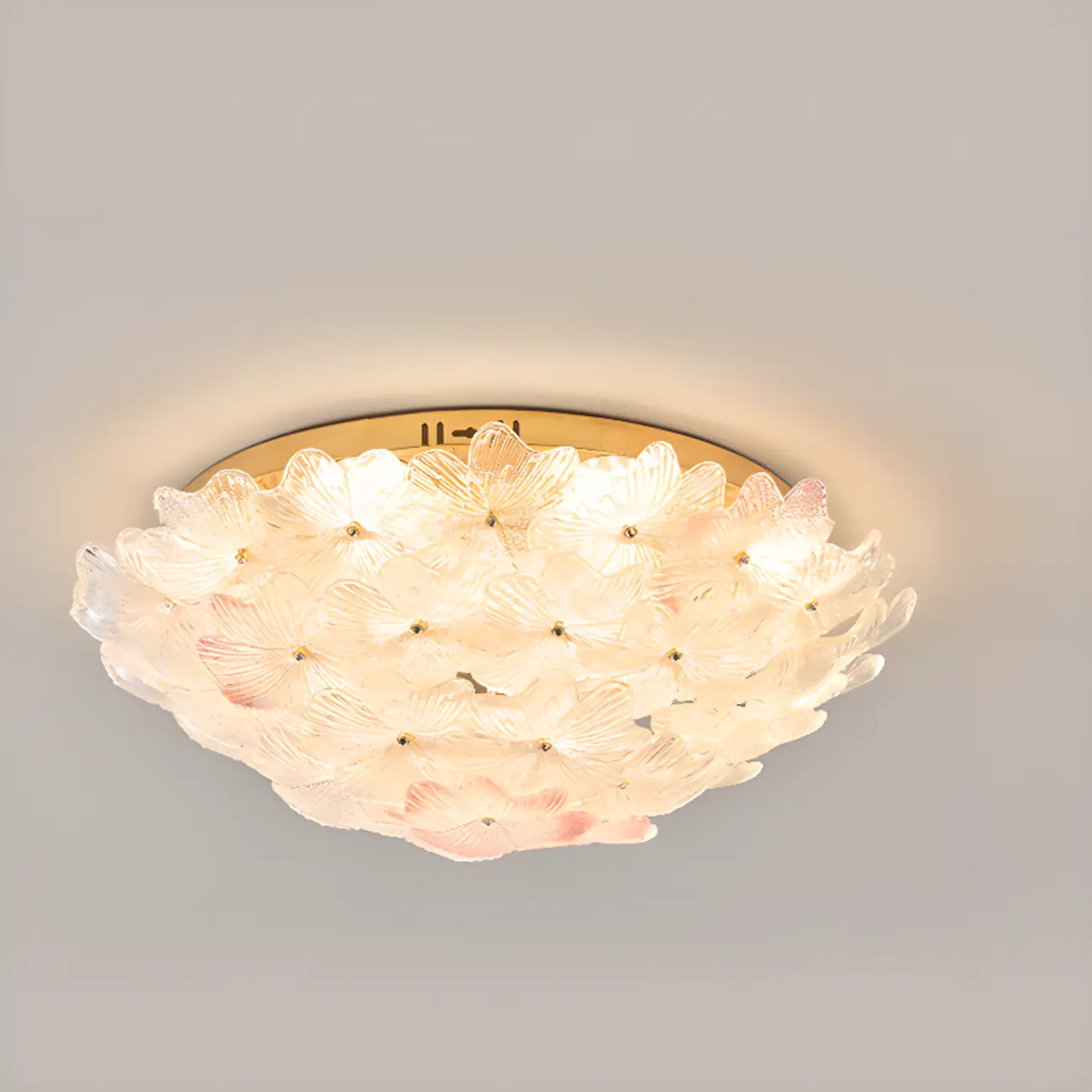  Artistic Glass Flower Flush Ceiling Light for Living Room Decor  Image - 7 | homeyfad