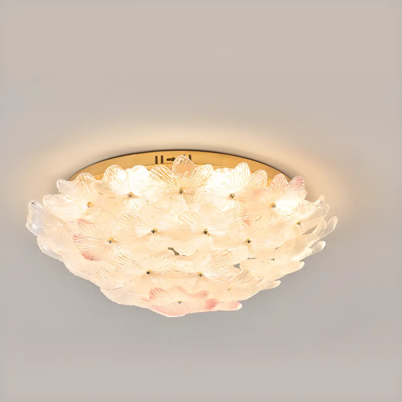  Artistic Glass Flower Flush Ceiling Light for Living Room Decor  Image - 7
