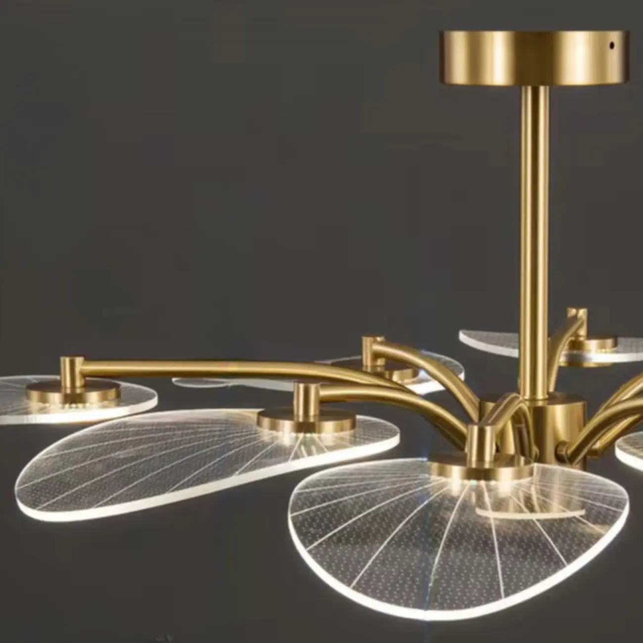 Luxury Leaf-Shaped Semi Flush LED Ceiling Light for Bedroom Image - 11 | homeyfad