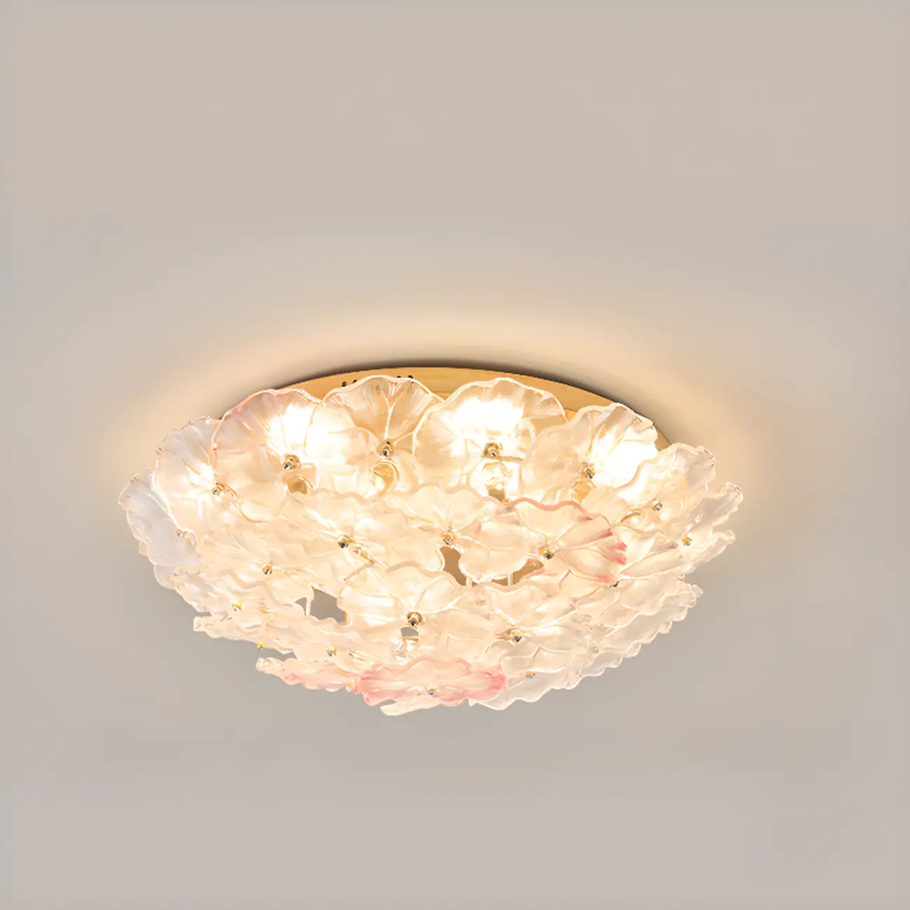 Artistic Glass Flower Flush Ceiling Light for Living Room Decor  Image - 9 | homeyfad