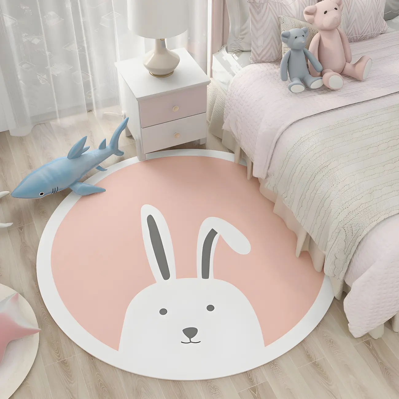 Round Polyester Kids Room Area Rug with Sun Pattern Image - 1 | homeyfad