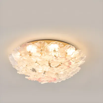  Artistic Glass Flower Flush Ceiling Light for Living Room Decor  Image - 11