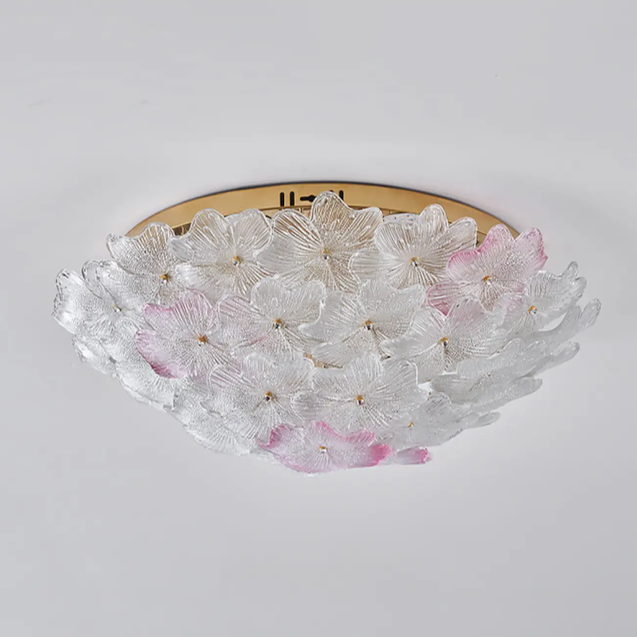 Artistic Glass Flower Flush Ceiling Light for Living Room Decor  Image - 13 | homeyfad